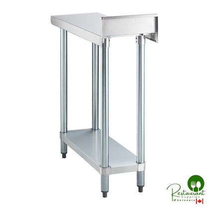 Regency 36" x 12" 18-Gauge 304 Stainless Steel Equipment Filler Table with Backsplash and Galvanized Undershelf