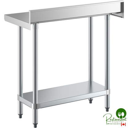 Regency 18" x 36" 18-Gauge 304 Stainless Steel Commercial Work Table with 4" Backsplash and Galvanized Undershelf