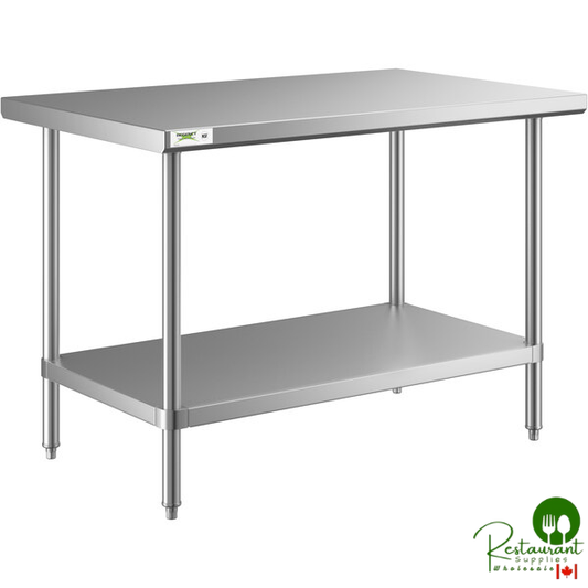 Regency 30" x 48" All 18-Gauge 430 Stainless Steel Commercial Work Table with Undershelf