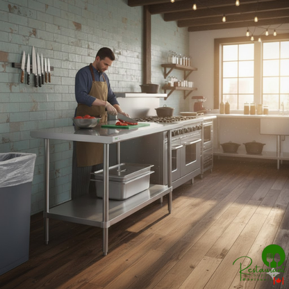 Regency 30" x 36" All 18-Gauge 430 Stainless Steel Commercial Work Table with Undershelf