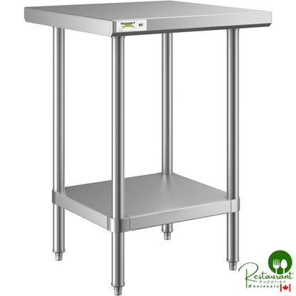 Regency 24" x 24" All 18-Gauge 430 Stainless Steel Commercial Work Table with Undershelf