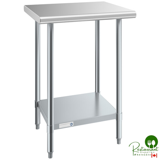 Steelton 24" x 24" 18 Gauge 430 Stainless Steel Work Table with Undershelf