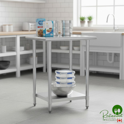 Steelton 24" x 24" 18 Gauge 430 Stainless Steel Work Table with Undershelf