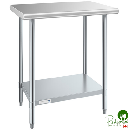 Steelton 24" x 30" 18 Gauge 430 Stainless Steel Work Table with Undershelf