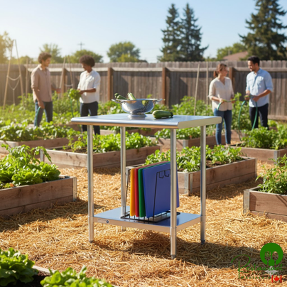 Steelton 24" x 30" 18 Gauge 430 Stainless Steel Work Table with Undershelf