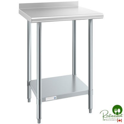 Steelton 24" x 24" 18 Gauge 430 Stainless Steel Work Table with Undershelf and 2" Rear Upturn