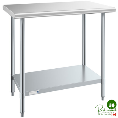 Steelton 24" x 36" 18 Gauge 430 Stainless Steel Work Table with Undershelf