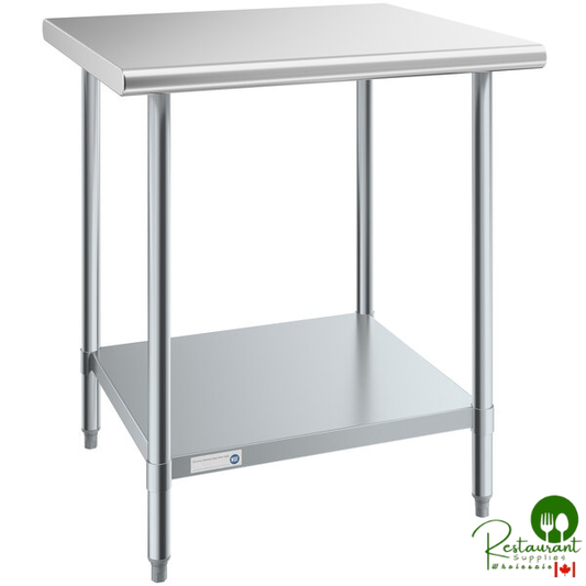 Steelton 30" x 30" 18 Gauge 430 Stainless Steel Work Table with Undershelf