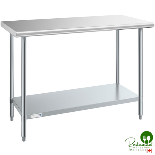 Steelton 24" x 48" 18 Gauge 430 Stainless Steel Work Table with Undershelf
