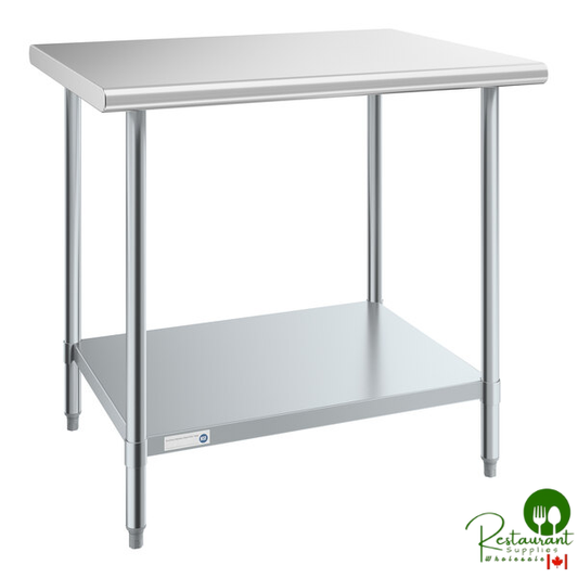 Steelton 30" x 36" 18 Gauge 430 Stainless Steel Work Table with Undershelf