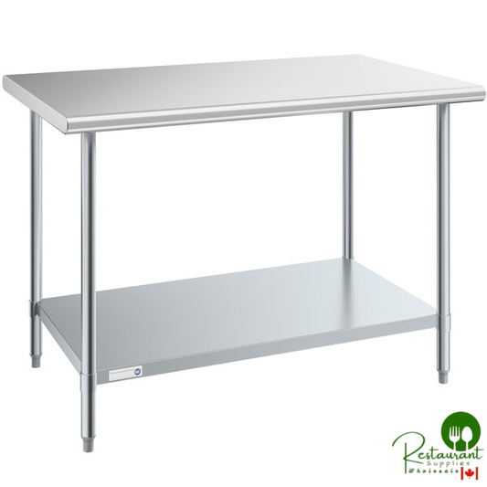 Steelton 30" x 48" 18 Gauge 430 Stainless Steel Work Table with Undershelf