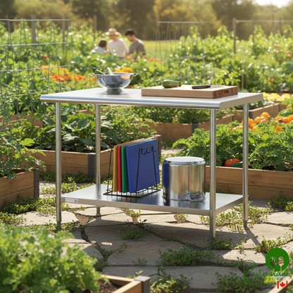 Steelton 30" x 48" 18 Gauge 430 Stainless Steel Work Table with Undershelf