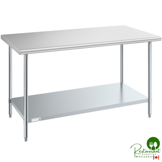 Steelton 30" x 60" 18 Gauge 430 Stainless Steel Work Table with Undershelf