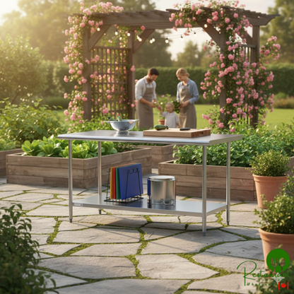 Steelton 30" x 60" 18 Gauge 430 Stainless Steel Work Table with Undershelf