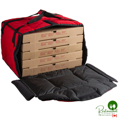 Cambro GBPP518521 Customizable Insulated Red Premium Pizza Delivery GoBag® - Holds up to (5) 14" Pizza Boxes