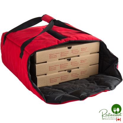 Cambro GBPP216521 Customizable Insulated Red Premium Pizza Delivery GoBag® - Holds up to (2) 16" or (3) 14" Pizza Boxes