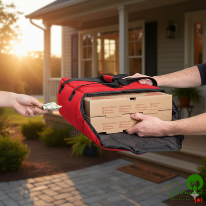 Cambro GBPP212521 Customizable Insulated Red Premium Pizza Delivery GoBag® - Holds up to (2) 12" Pizza Boxes
