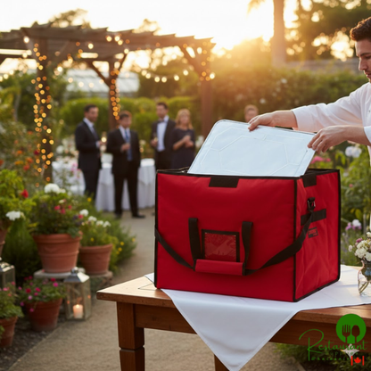 Cambro GBD211517521 Customizable Insulated Jumbo Red Stadium Delivery GoBag® - 21" x 15" x 17"