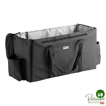 Sterno Customizable 32" x 13" x 17 3/4" 4XL Black Nylon Insulated Space Saver Delivery Deluxe Food Carrier 93723-562400