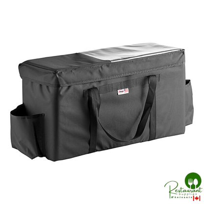 Sterno Customizable 32" x 13" x 17 3/4" 4XL Black Nylon Insulated Space Saver Delivery Deluxe Food Carrier 93723-562400