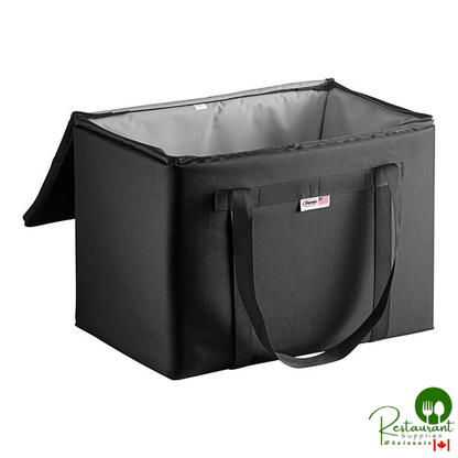 Sterno Customizable 24" x 16" x 17 3/4" Extra-Large Black Nylon Insulated Catering Food Carrier 91423-300000