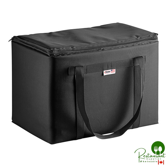 Sterno Customizable 24" x 16" x 17 3/4" Extra-Large Black Nylon Insulated Catering Food Carrier 91423-300000