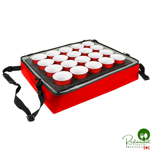 Sterno Red Customizable Stadium Insulated Drink Holder / Carrier, 24" x 20" x 6" - Holds 20 Cups