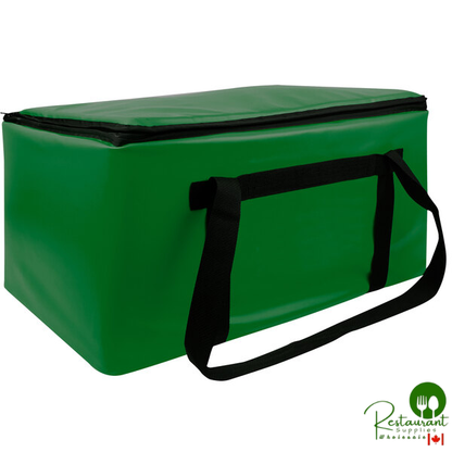 Sterno Kelly Green Customizable Space Saver Catering Large Insulated Food Carrier, 16" x 24" x 14" - Holds 3 Full Size or 6 Half Size Food Pans