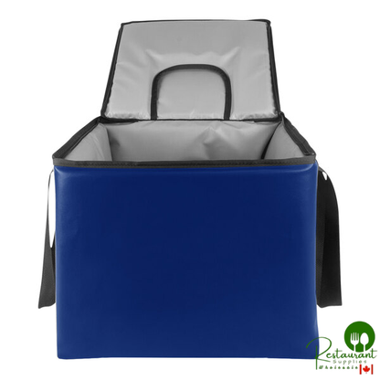 Sterno Customizable 15 1/2" x 15 1/2" x 14" Royal Blue Vinyl Insulated Premium Single Milk Crate Bag 98424-700000