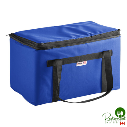 Sterno Customizable 22" x 13" x 14" 3XL Royal Blue Nylon Insulated Space Saver Delivery Food Carrier 92325-300400