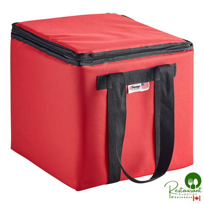 Sterno Customizable 14 1/2" x 14 1/2" x 14" 2XL Red Nylon Insulated Delivery Food Carrier 92027-300000