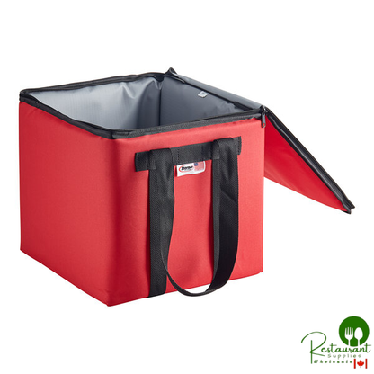 Sterno Customizable 14 1/2" x 14 1/2" x 14" 2XL Red Nylon Insulated Delivery Food Carrier 92027-300000