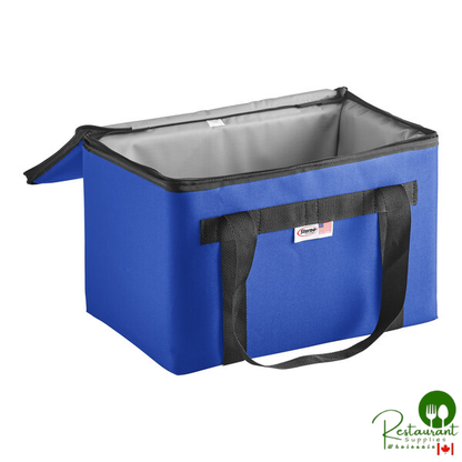 Sterno Customizable 18" x 11 1/2" x 11 1/2" Extra-Large Royal Blue Nylon Insulated Delivery Food Carrier 91825-300000