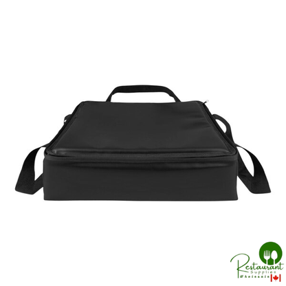 Sterno Customizable 16" x 16" x 6" Medium Black Vinyl Insulated Premium Breakfast Delivery Bag 98022-300000