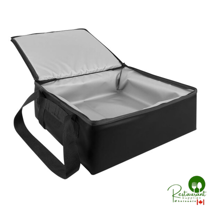 Sterno Customizable 16" x 16" x 6" Medium Black Vinyl Insulated Premium Breakfast Delivery Bag 98022-300000