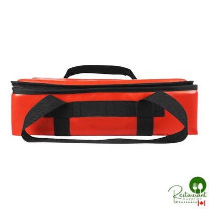 Sterno Customizable 18 1/2" x 12" x 5" Small Red Vinyl Insulated Premium Breakfast Delivery Bag 97826-300000