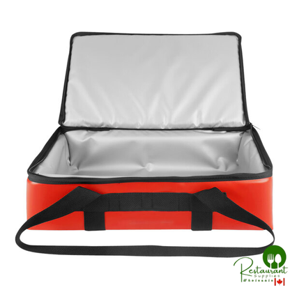 Sterno Customizable 18 1/2" x 12" x 5" Small Red Vinyl Insulated Premium Breakfast Delivery Bag 97826-300000