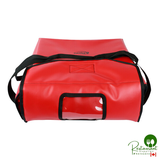 Sterno 19" x 19" x 7" Large Red Vinyl Insulated Pizza Carrier 70552