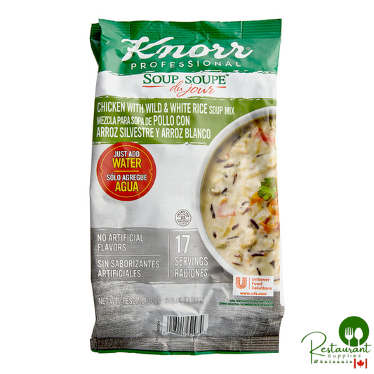 Knorr 30.2 oz. Soup du Jour Chicken with Wild and White Rice Soup Mix - 4/Case
