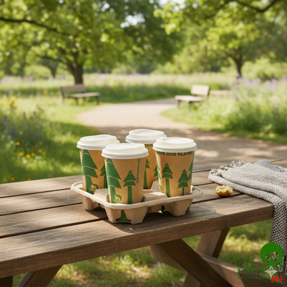 Pulp Fiber 4 Cup Carrier By Prime- 300/Case