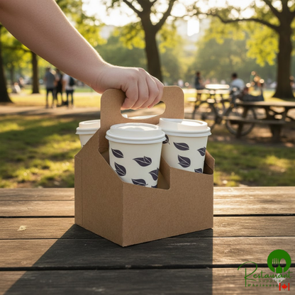 4-Cup 12-24 oz. Drink Carrier with Handle By Prime - 200/Case