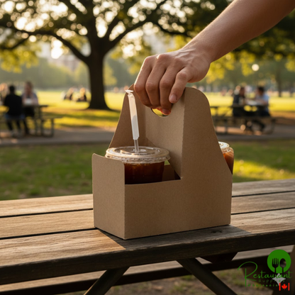 2-Cup 12-32 oz. Drink Carrier with Handle By Prime- 250/Case