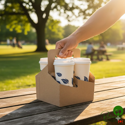 4-Cup 16-32 oz. Drink Carrier with Handle By Prime - 200/Case