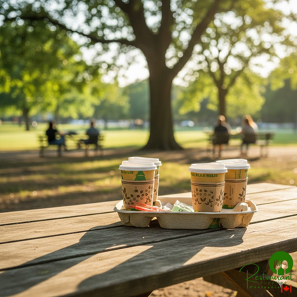 8-32 oz. 4-Cup Carrier with Tray By Prime - 250/Case