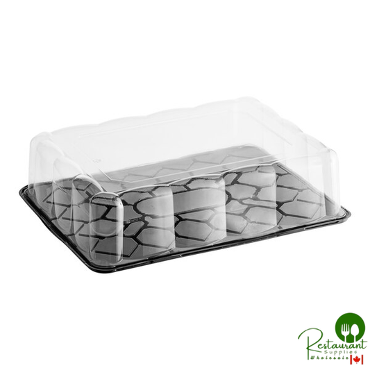 D&W Fine Pack 1/2 Size High Dome Cake Display Container with Clear Scalloped Lid - 25/Case