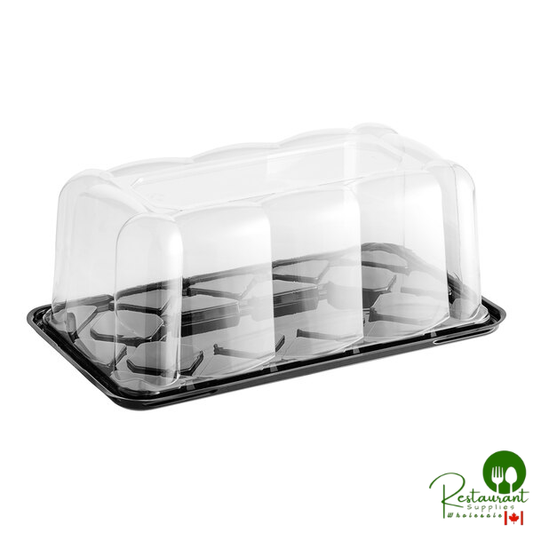 D&W Fine Pack 11 7/8" x 6 7/8" High Dome Cake Display Container with Clear Scalloped Dome Lid - 100/Case