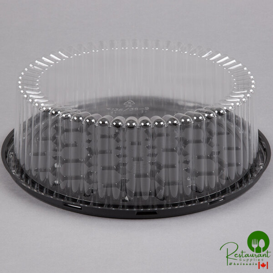 D&W Fine Pack G25-1 9" 1-2 Layer Cake Display Container with Clear Dome Lid - 80/Case
