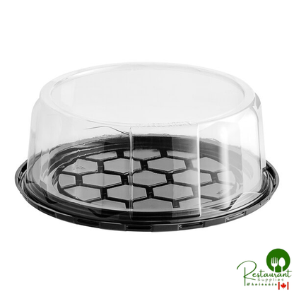 D&W Fine Pack 10" High Dome Cake Display Container with Clear Scalloped Dome Lid - 60/Case