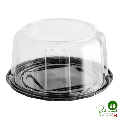 D&W Fine Pack 9" High Dome Cake Display Container with Clear Scalloped Dome Lid - 50/Case