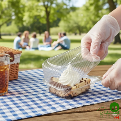 5" Clear Hinged Slice Container with Medium Dome Lid By Prime - 300/Case